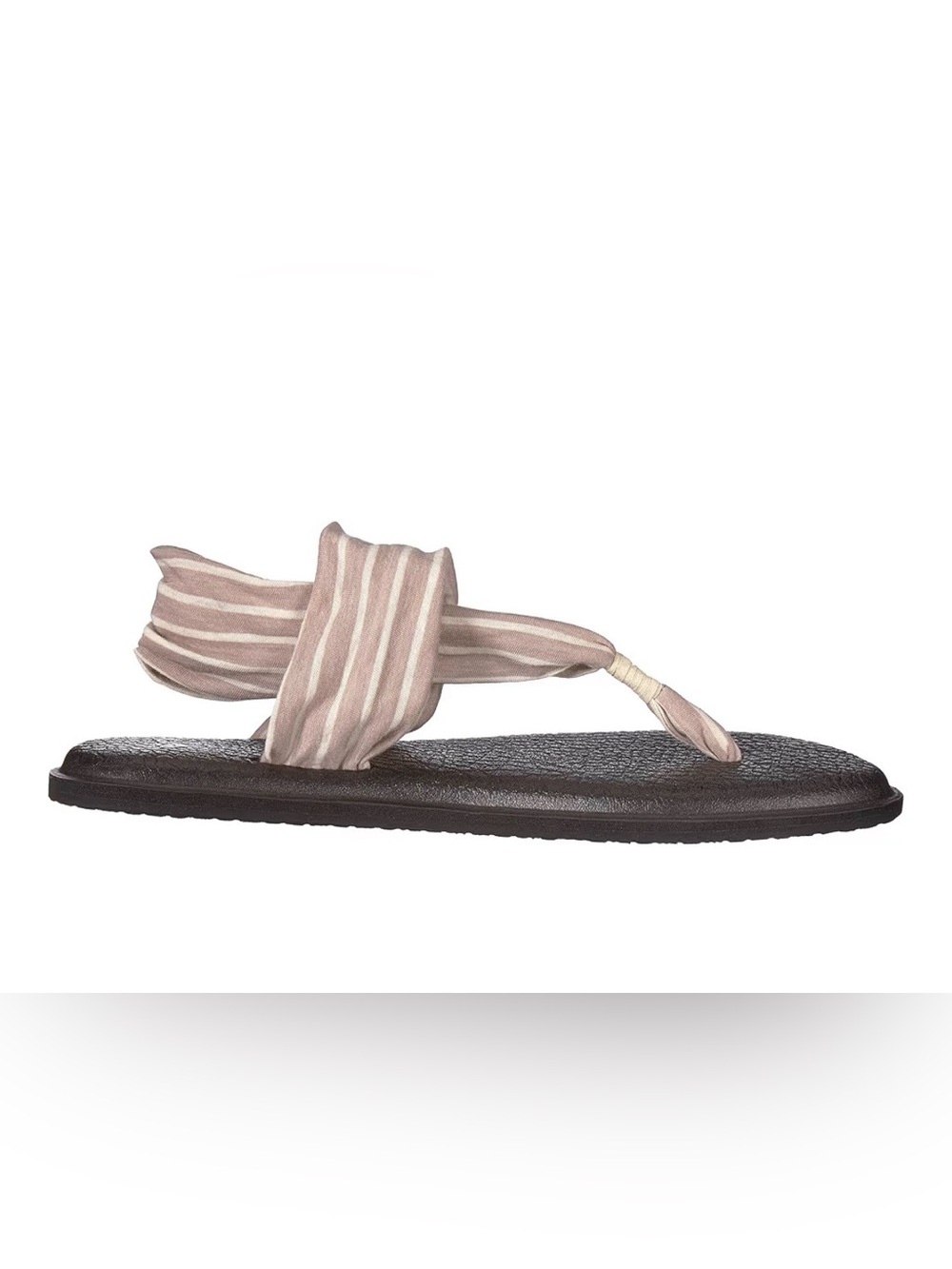 NWT Sanuk Women's Yoga Sling 2 Prints Flip Flop,Tan/Natural Stripes,5 M US
